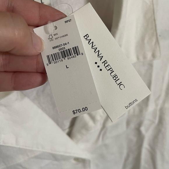 Banana Republic Linen Blend Collared Shirt Size Large - Picture 7 of 15